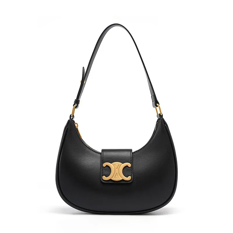 CLASSIC VERSATILE SADDLE BAG UNDERARM BAG GENUINE LEATHER WOMEN'S BAG TRIUMPHAL ARCH BAG