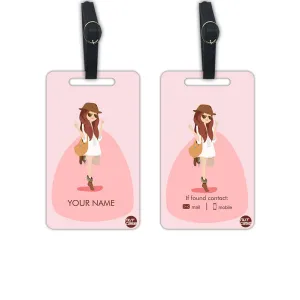 Custom Bag Tags Add Name Ideal for Travel Set of 2 - Girls