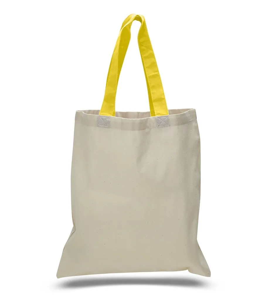 Custom Color Handles 100% Cotton Tote Bag