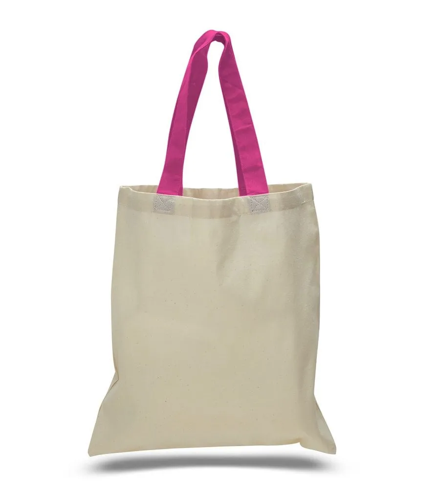 Custom Color Handles 100% Cotton Tote Bag