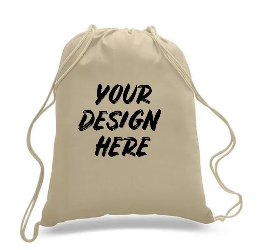 CUSTOM DRAWSTRING BACKPACK 100% COTTON SHEETING