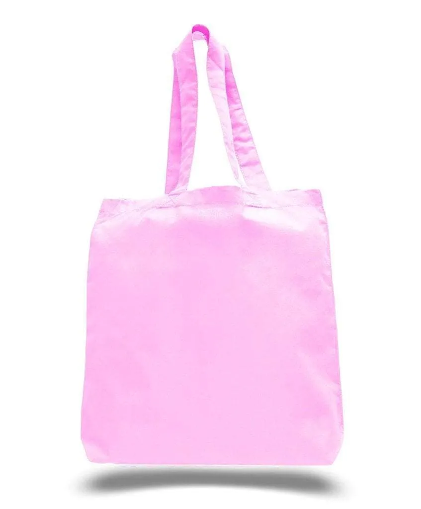 CUSTOM ECONOMICAL 100% COTTON CHEAP TOTE BAGS W/GUSSET