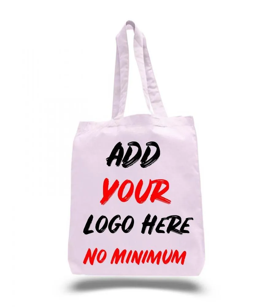 CUSTOM ECONOMICAL 100% COTTON CHEAP TOTE BAGS W/GUSSET