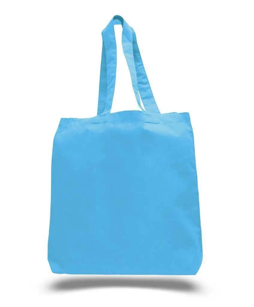 CUSTOM ECONOMICAL 100% COTTON CHEAP TOTE BAGS W/GUSSET