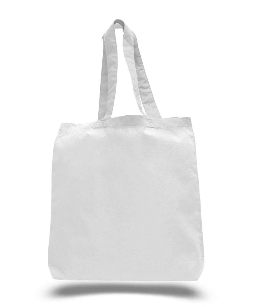 CUSTOM ECONOMICAL 100% COTTON CHEAP TOTE BAGS W/GUSSET