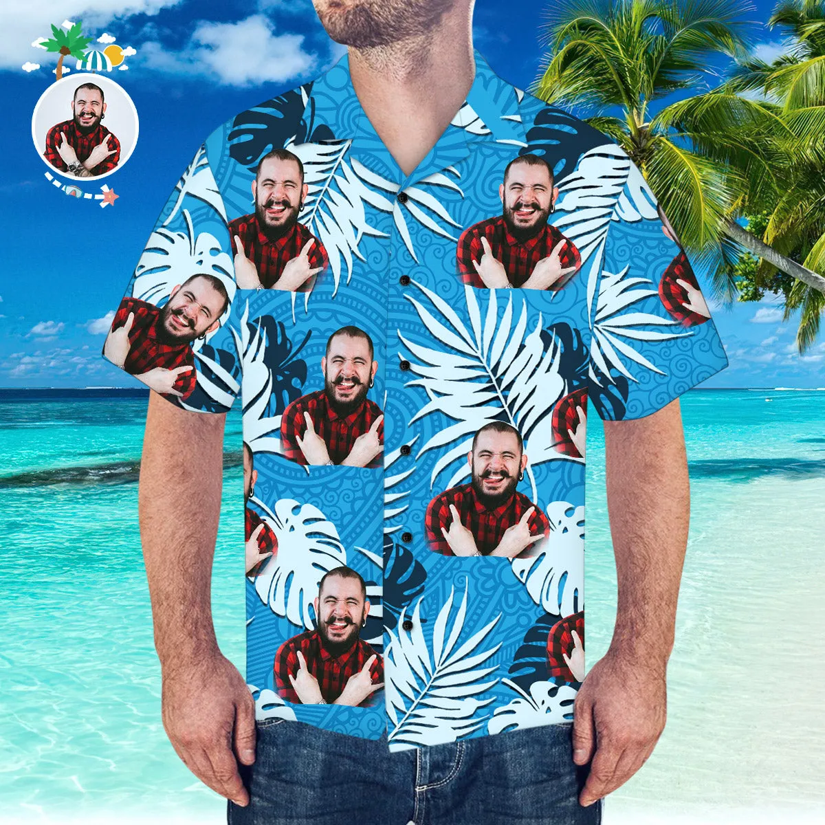 Custom Face Hawaiian Shirt Personalised Hawaiian Shirt Summer Beach Hawaiian Shirt