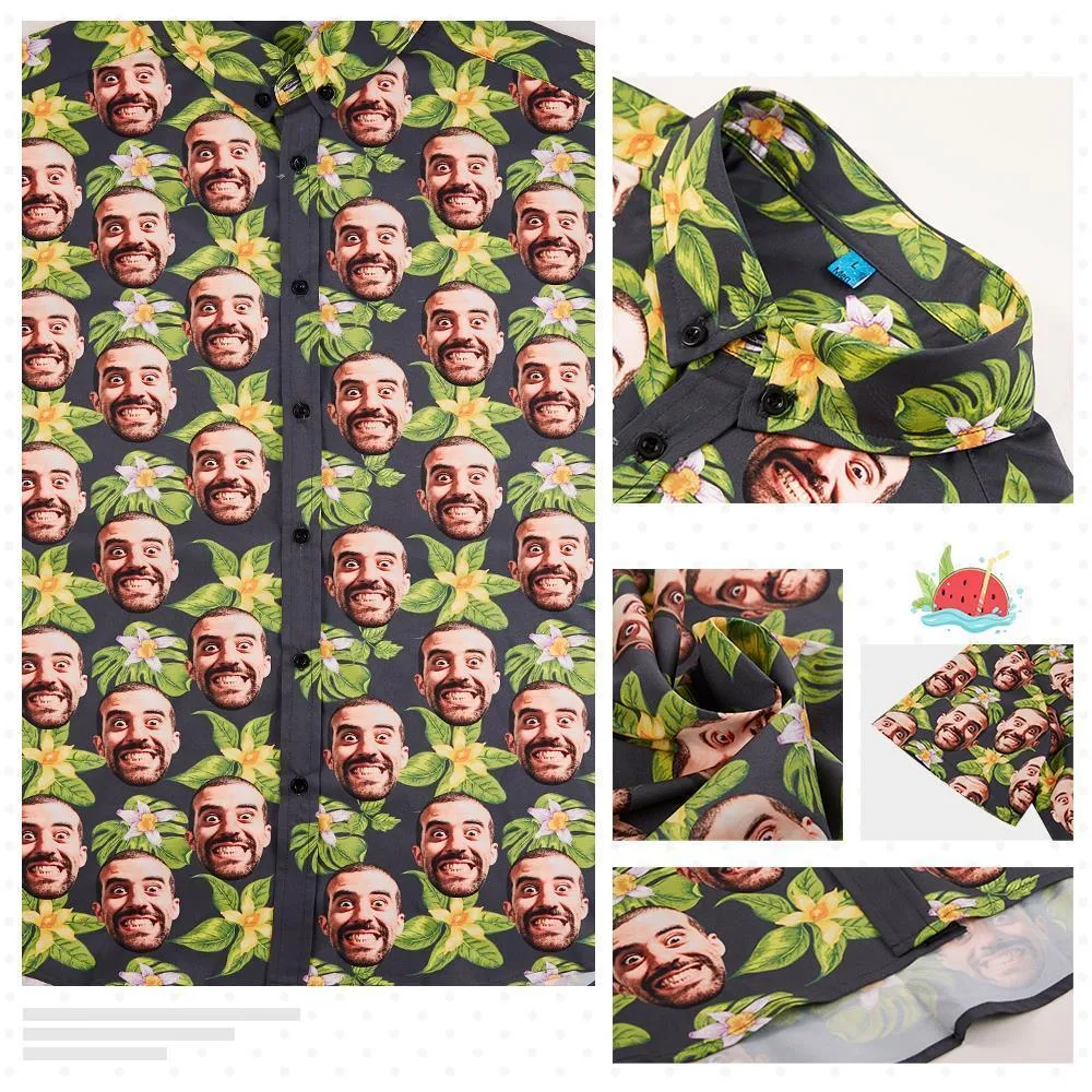 Custom Hawaiian Shirt with Face for Men Vacation Surfing Bulk Buying