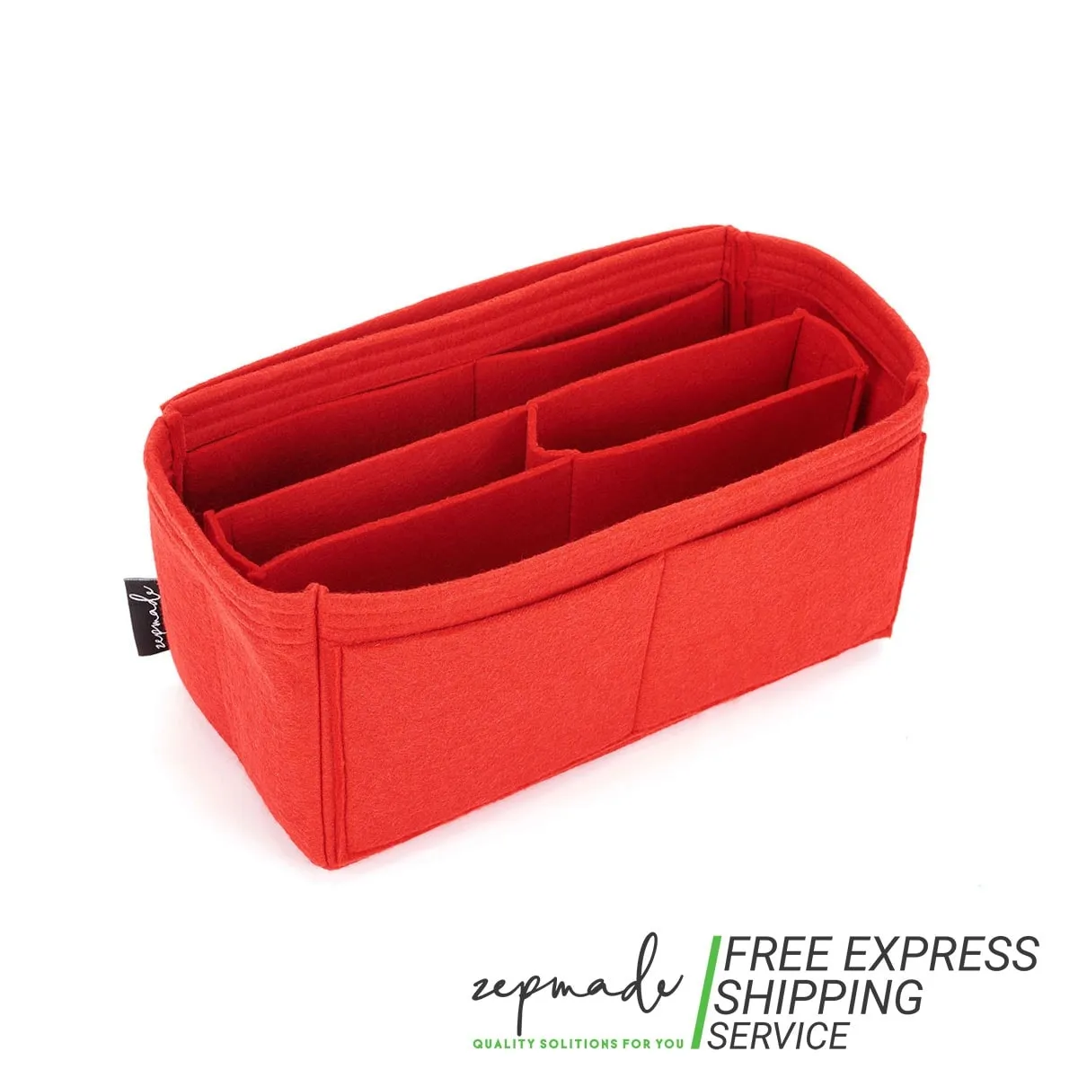 Custom Size Bag Organizer with Middle Compartment and Exterior Pockets