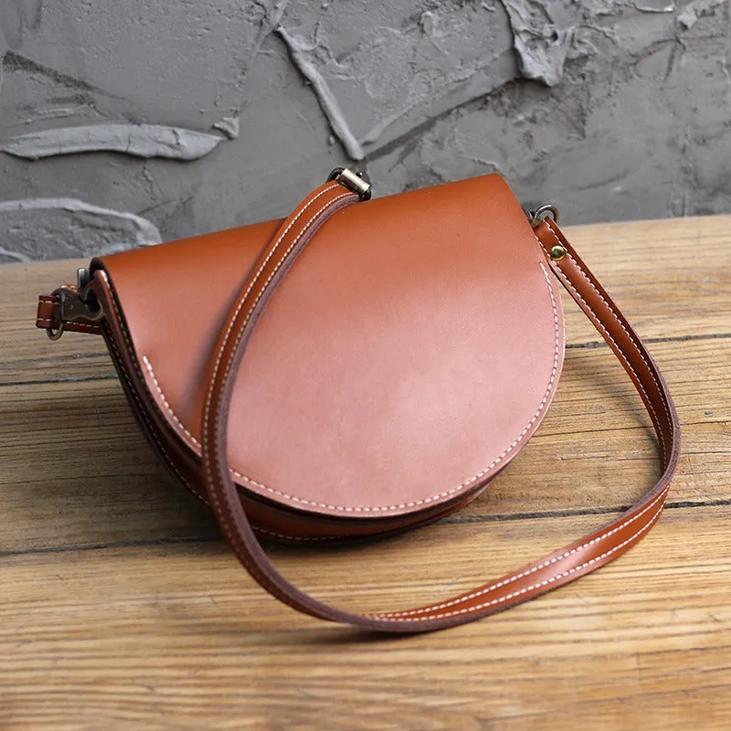 Cute Black LEATHER Saddle SHOULDER Bag WOMEN Small Saddle Crossbody Purse FOR WOMEN