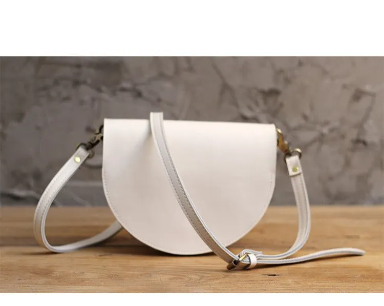 Cute Black LEATHER Saddle SHOULDER Bag WOMEN Small Saddle Crossbody Purse FOR WOMEN