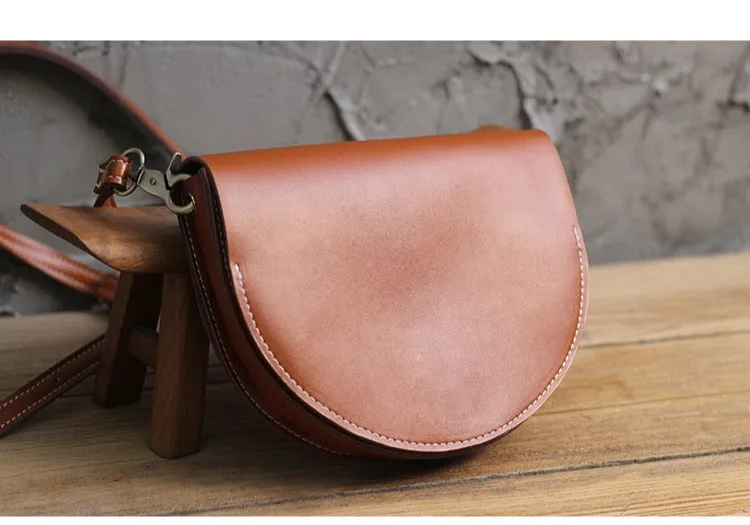 Cute Black LEATHER Saddle SHOULDER Bag WOMEN Small Saddle Crossbody Purse FOR WOMEN