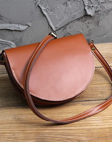 Cute Black LEATHER Saddle SHOULDER Bag WOMEN Small Saddle Crossbody Purse FOR WOMEN