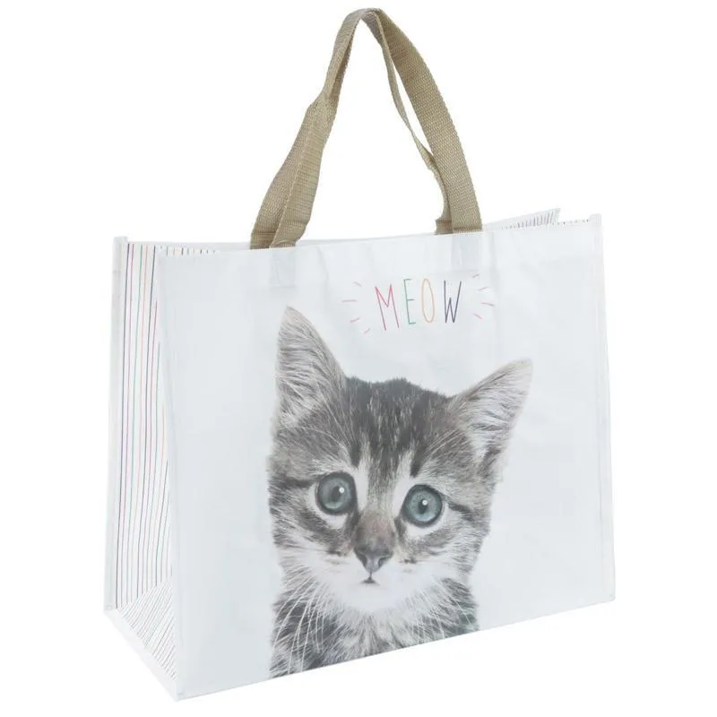 Cute Cat Design Durable Reusable Shopping Bag - Meow!