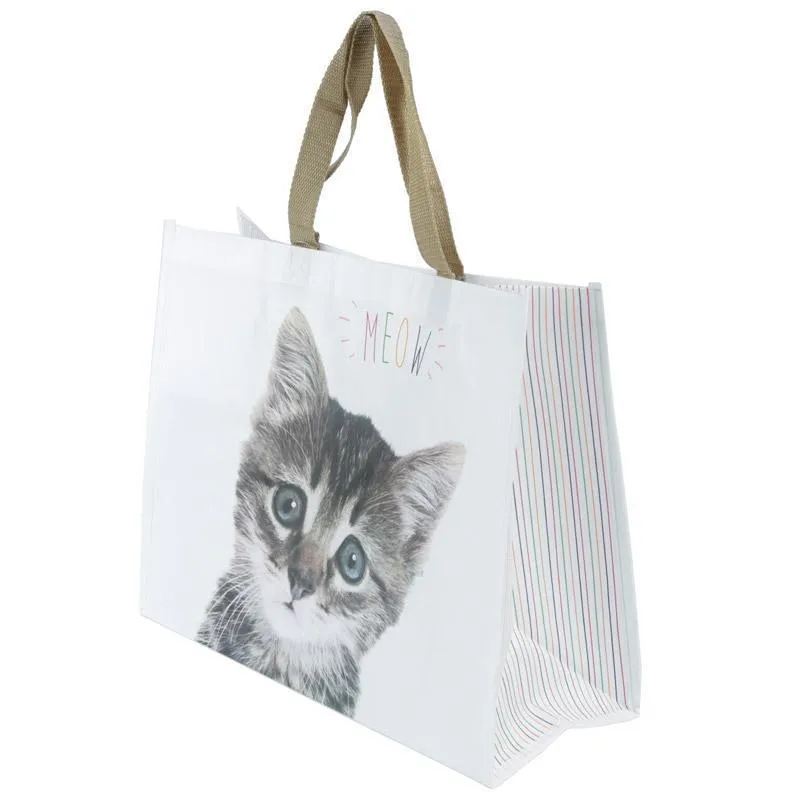 Cute Cat Design Durable Reusable Shopping Bag - Meow!