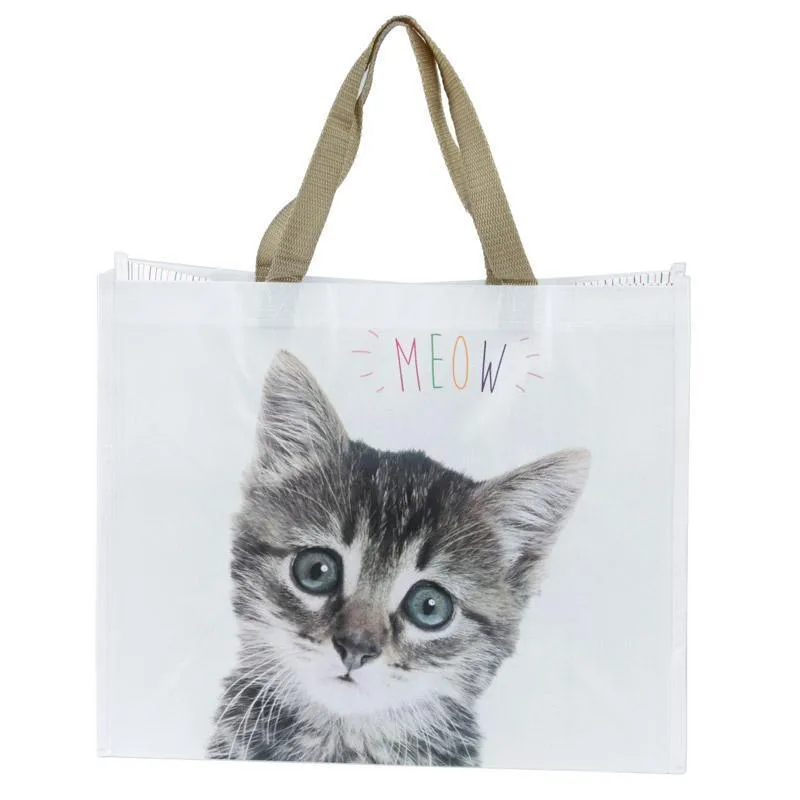 Cute Cat Design Durable Reusable Shopping Bag - Meow!