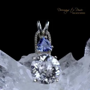 Danburite & Tanzanite Mini Radiant Heart Crystal Pendant