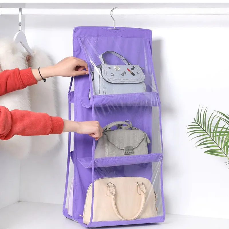 Double-Sided Six-Layer Visible Transparent Hanging Clothing Storage Bags