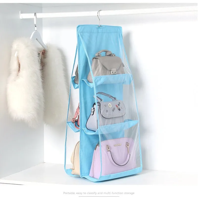 Double-Sided Six-Layer Visible Transparent Hanging Clothing Storage Bags