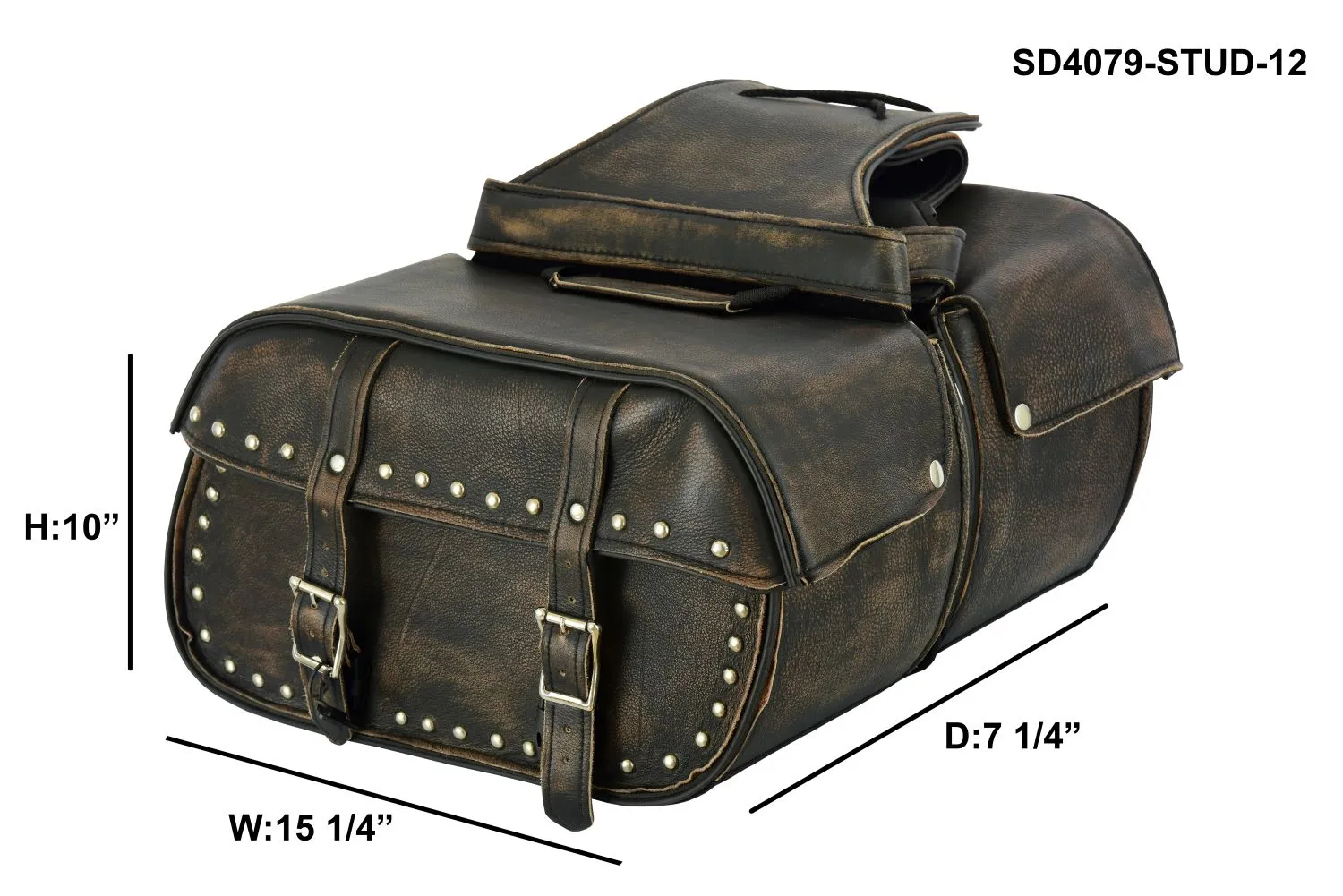 Dream Apparel Genuine Distressed Brown Naked Cowhide Leather Concealed Carry Saddlebag