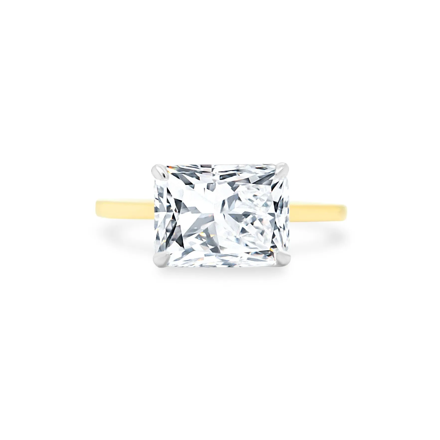 East West Radiant Cut Solitaire