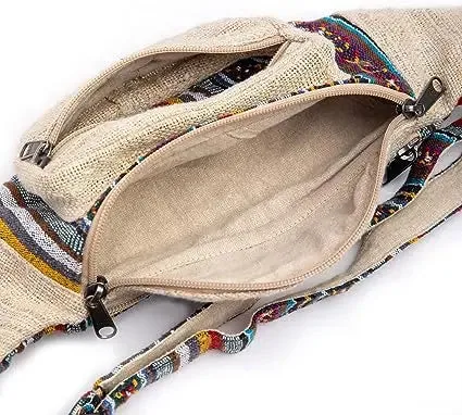 Elevate Your Wardrobe with White Hemp Fanny Pack Boho