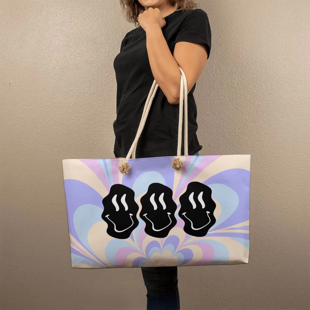 ELEVATED SPIRIT | PSYCHEDELIC MELTING HAPPY FACE WEEKENDER BAG