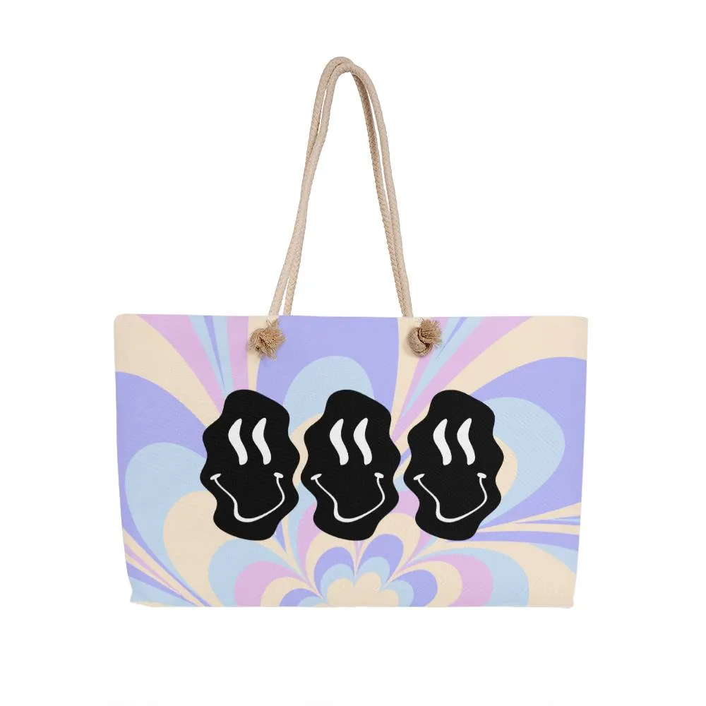 ELEVATED SPIRIT | PSYCHEDELIC MELTING HAPPY FACE WEEKENDER BAG