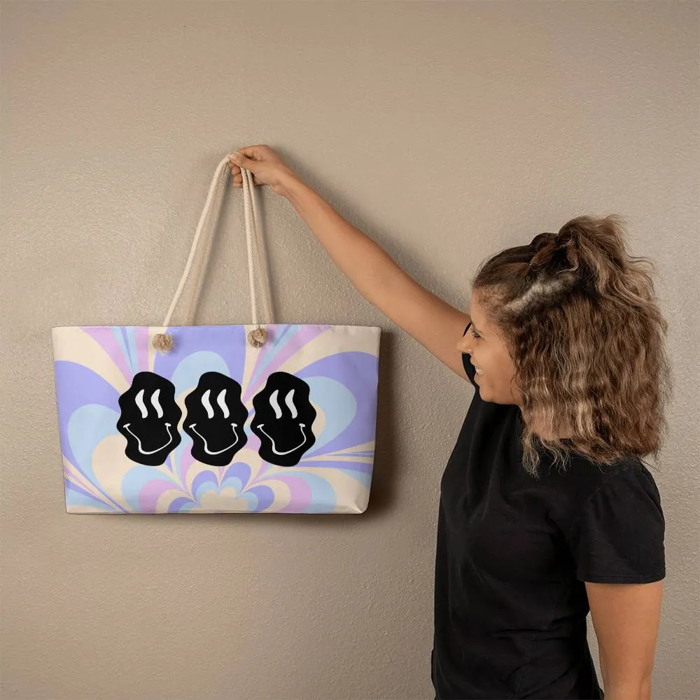 ELEVATED SPIRIT | PSYCHEDELIC MELTING HAPPY FACE WEEKENDER BAG