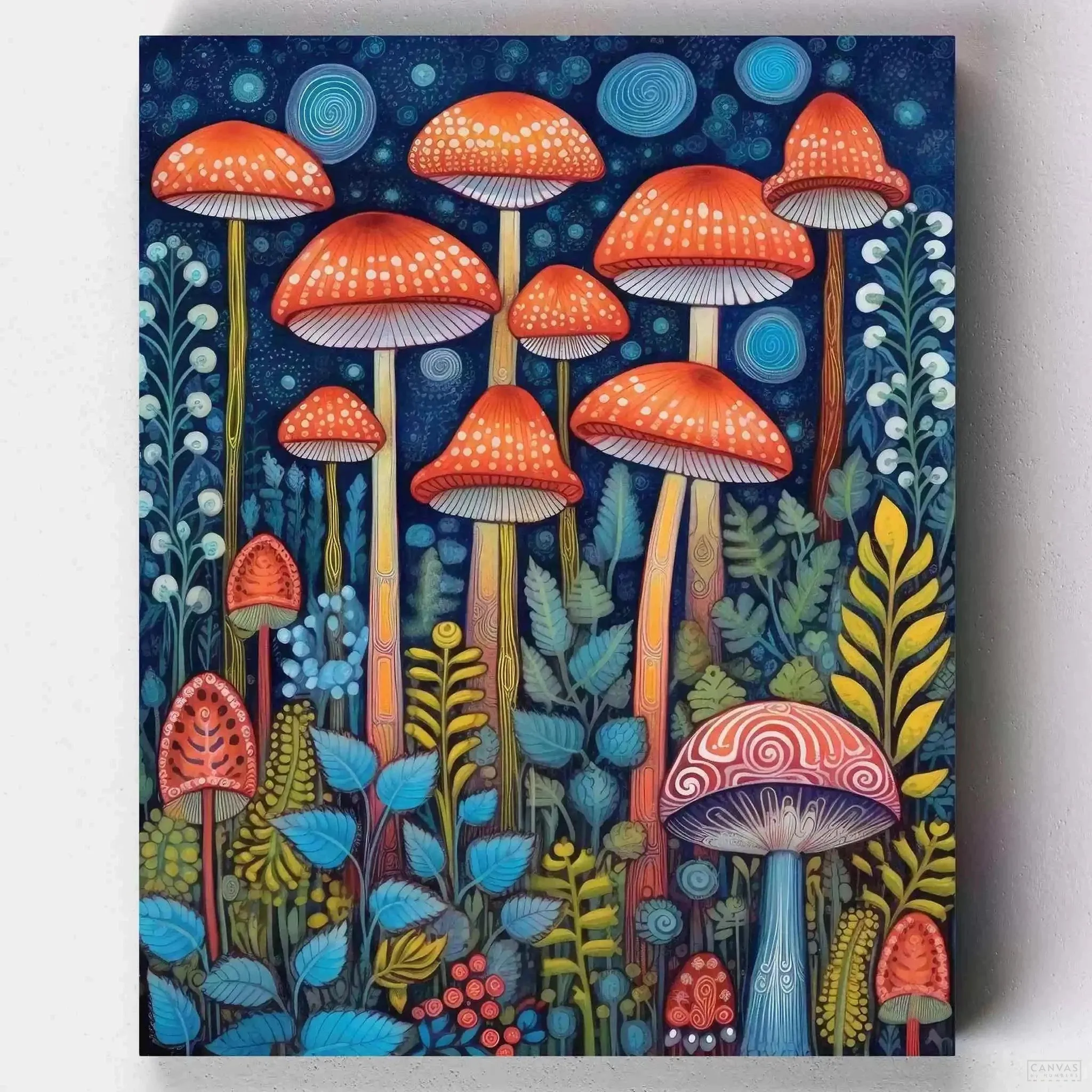 Enchanted Mushroom Forest - Painting by Numbers