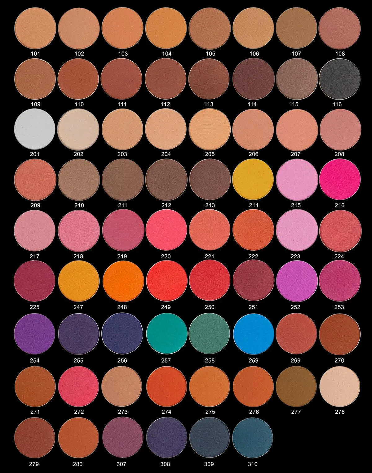 Eyeshadow Sample Pack (All 218 colors)