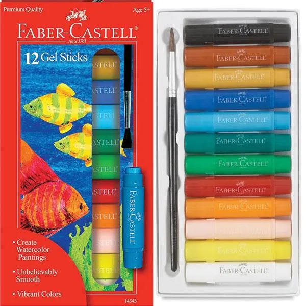 Faber-Castell 12 Gel Sticks with Brush