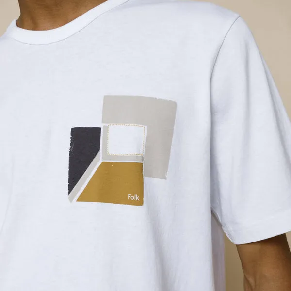 Folk Border T-Shirt - White Tan