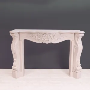 French carved fire mantel premium white deco finishing Console table