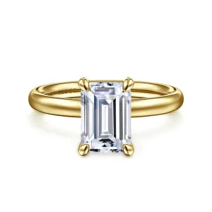 Gabriel & Co. 14K Yellow Gold Emerald Cut Soliatire Engagement Ring Mounting