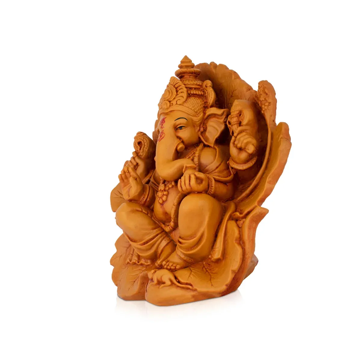 Ganesh Statue - 7 x 4 Inches | Wooden Polish Statue/ Vinayaka Idol / Ganesh Idol for Pooja