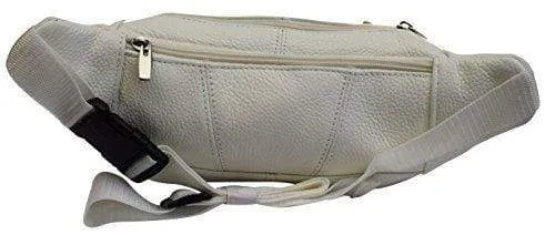 Genuine Cowhide Leather Waist Fanny Pack Pouch 6 Compartments 3077