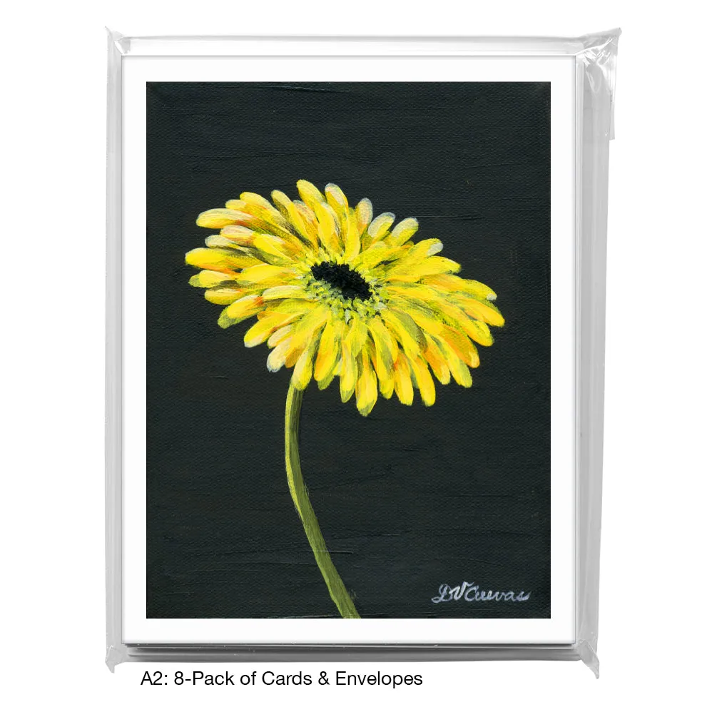 Gerber Yellow On Black, Greeting Card (7435C)