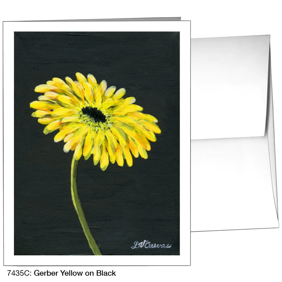 Gerber Yellow On Black, Greeting Card (7435C)