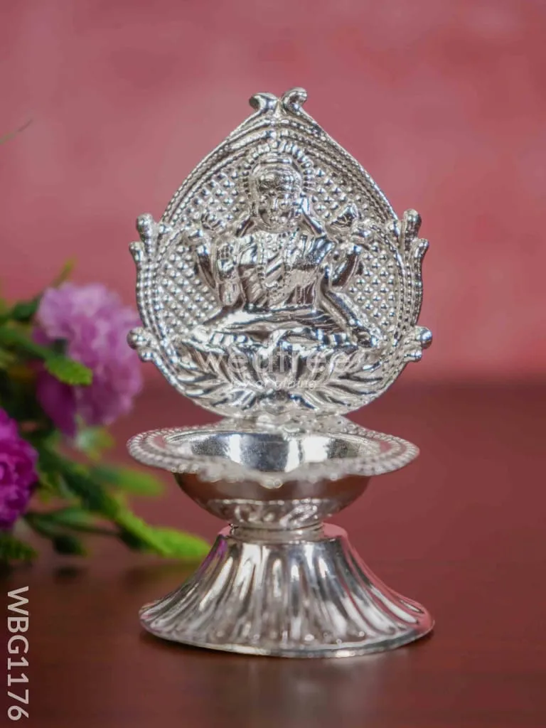 German Silver Lakshmi Diya - WBG1176