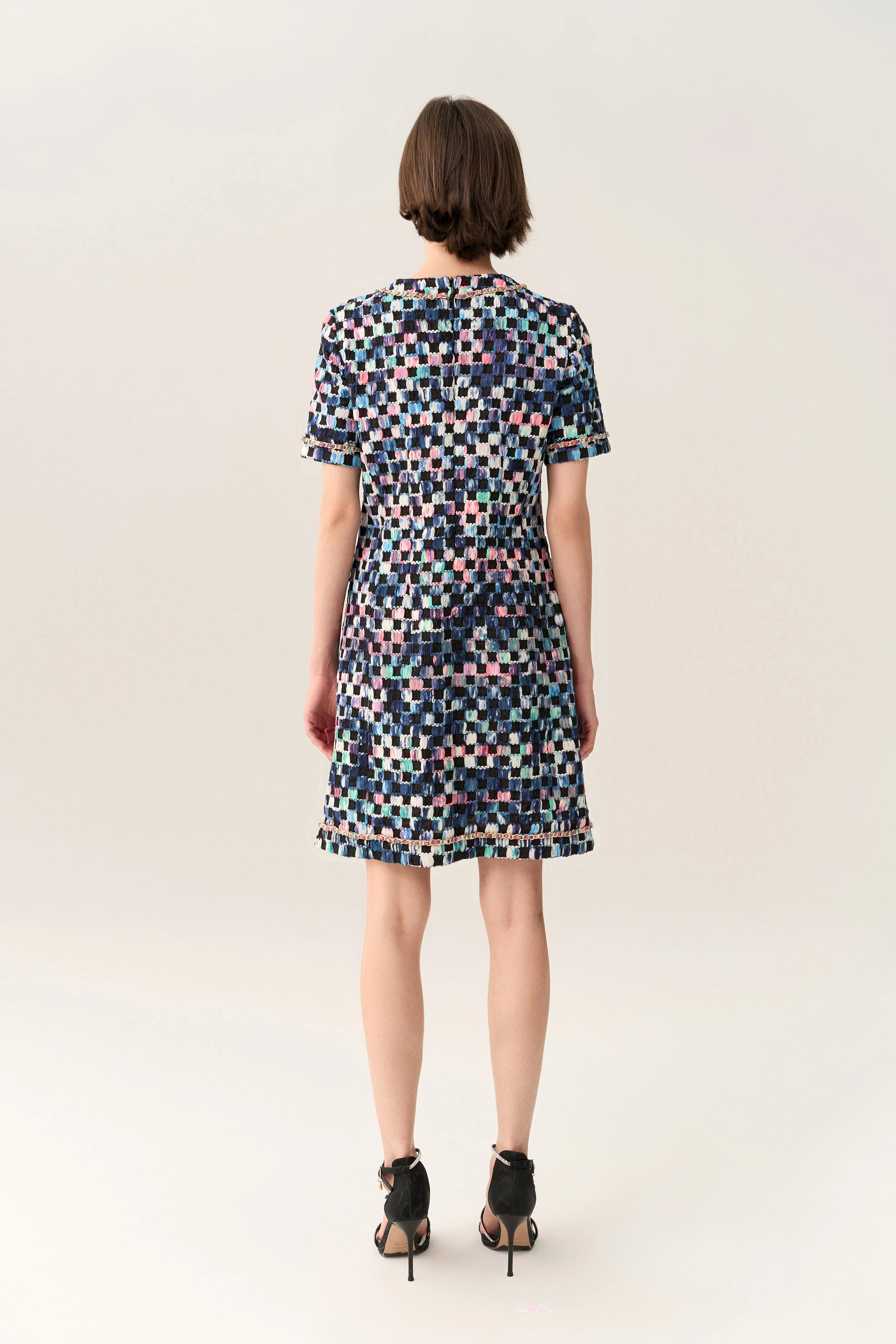 Gradient Checker Pattern Dress