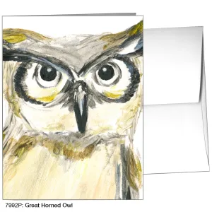 Great Horned Owl, Greeting Card (7992P)