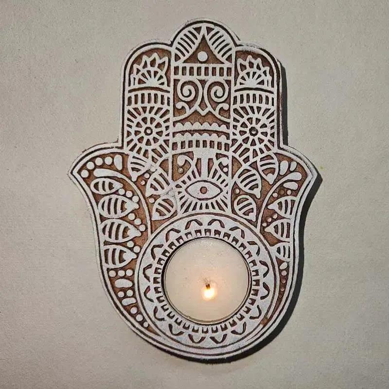 Hamsa Hand Tea Light Holder | Set Of 2