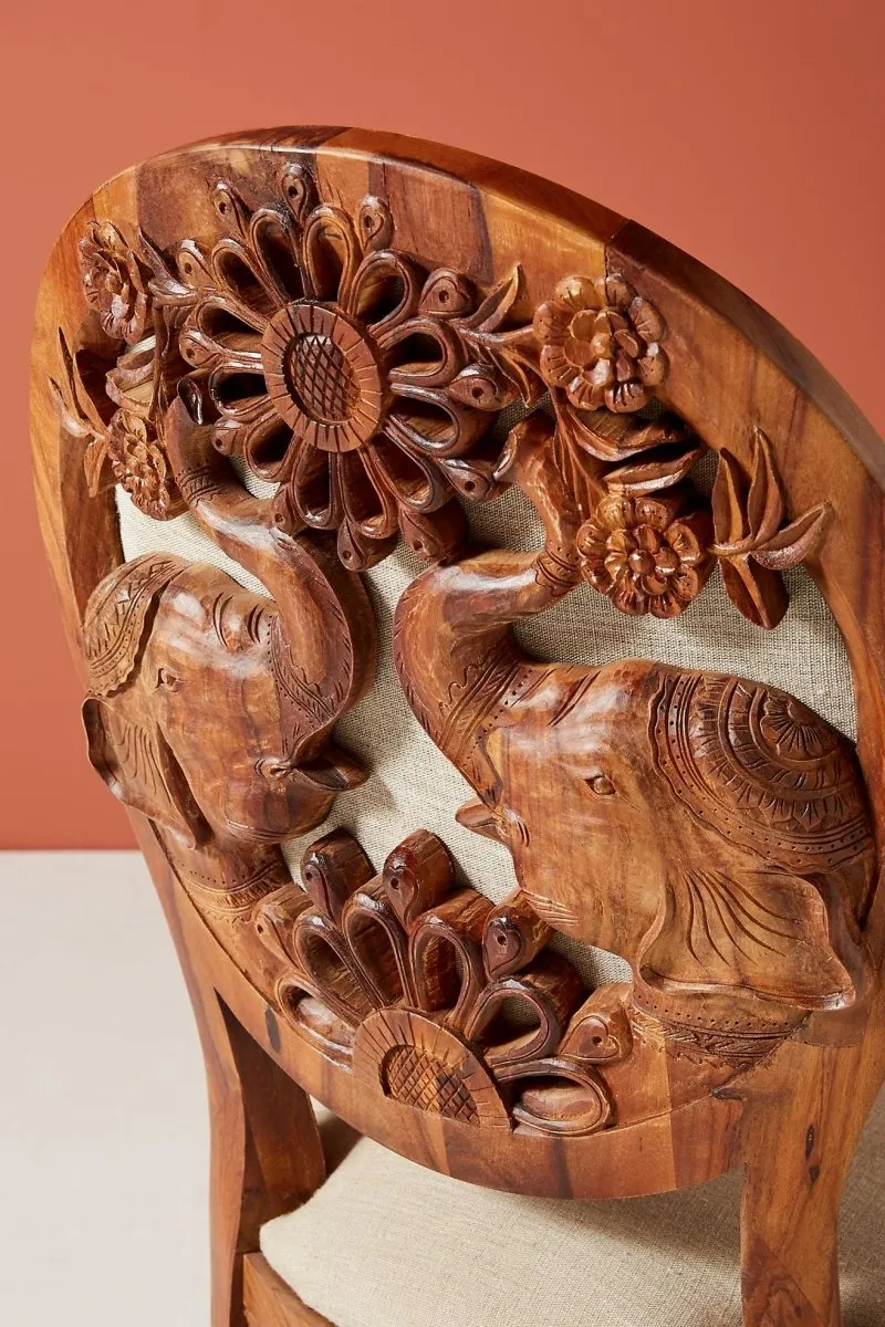 Hand Carved elephant armchair