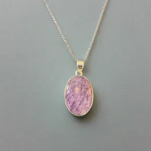 Hand Crafted Purple Charoite Pendant Set In Sterling Silver