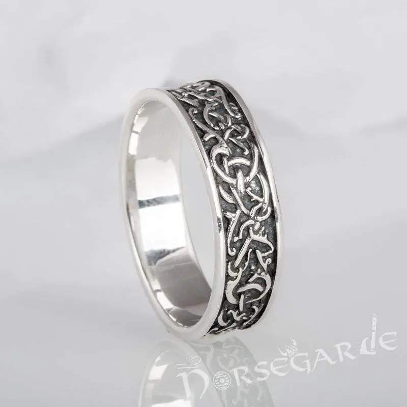 Handcrafted Mammen Ornamental Band - Sterling Silver