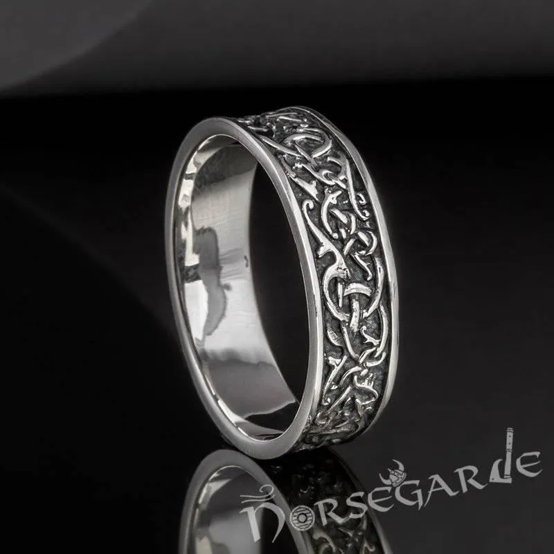 Handcrafted Mammen Ornamental Band - Sterling Silver