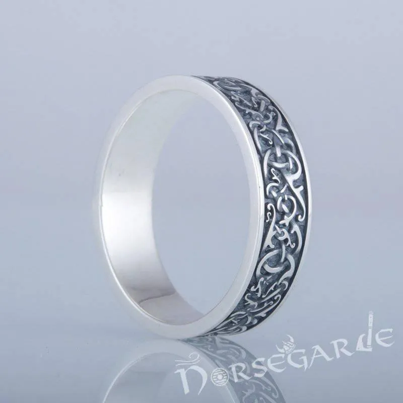 Handcrafted Mammen Ornamental Band - Sterling Silver