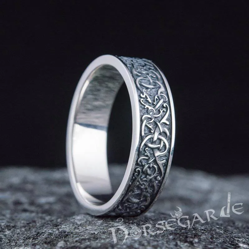 Handcrafted Mammen Ornamental Band - Sterling Silver