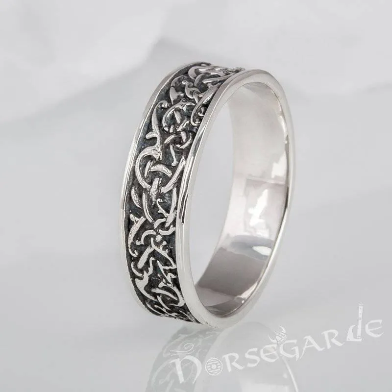 Handcrafted Mammen Ornamental Band - Sterling Silver