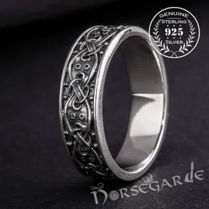 Handcrafted Norse Ornamental Band - Sterling Silver